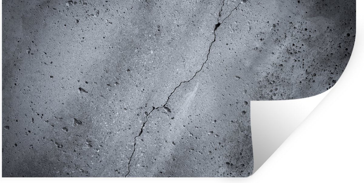 Muurstickers - Sticker Folie - Beton - Grijs - Scheur - 120x60 cm - Plakfolie - Muursticke