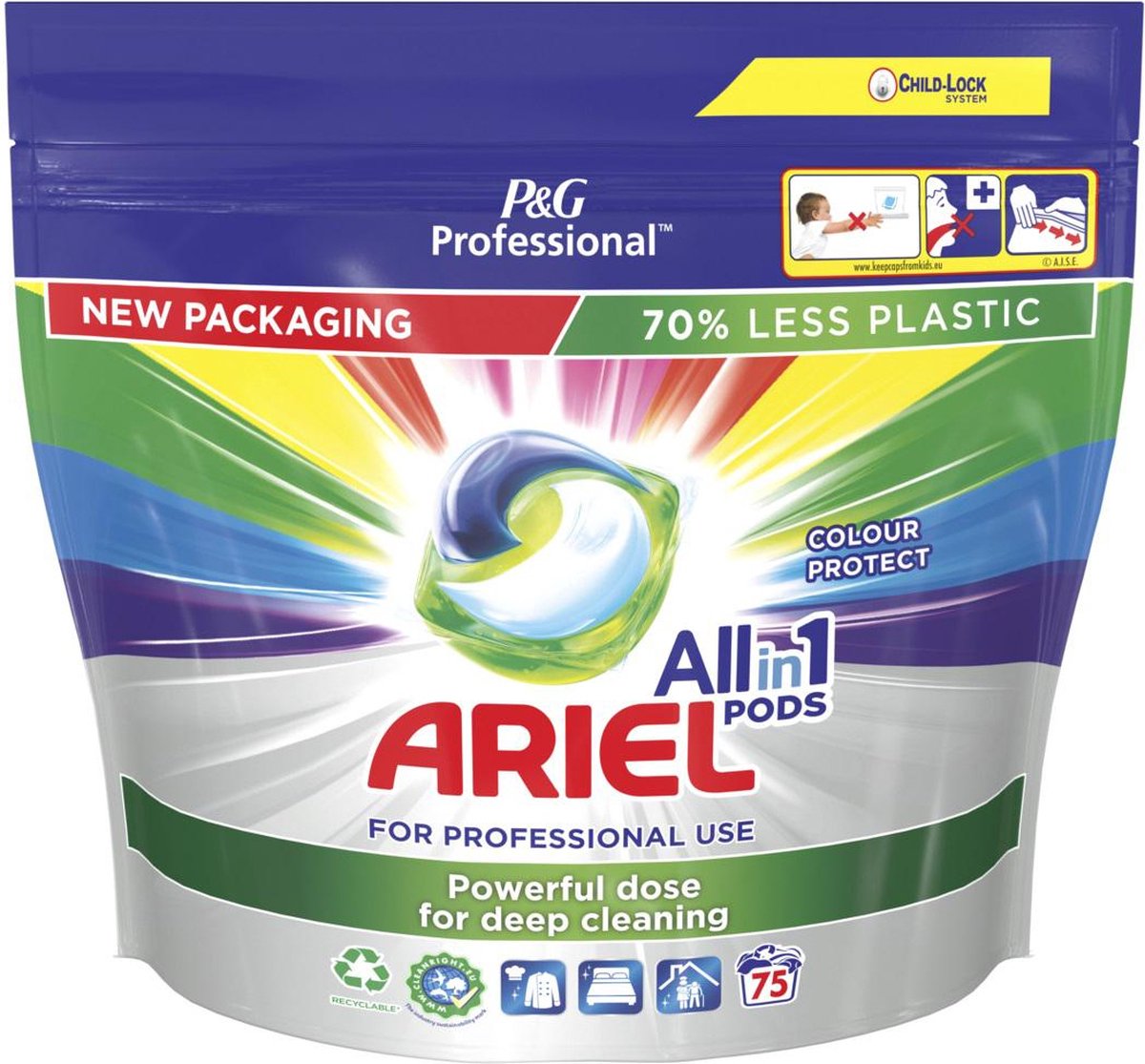 Ariel All-in-1 Pods - Lessive Liquide Caps - Clean & Fresh Couleur - Pack  économique 4