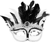 Boland - Oogmasker Venice gazza Zilver - Volwassenen - Showgirl - Glamour - Carnaval accessoire - Venetiaans masker