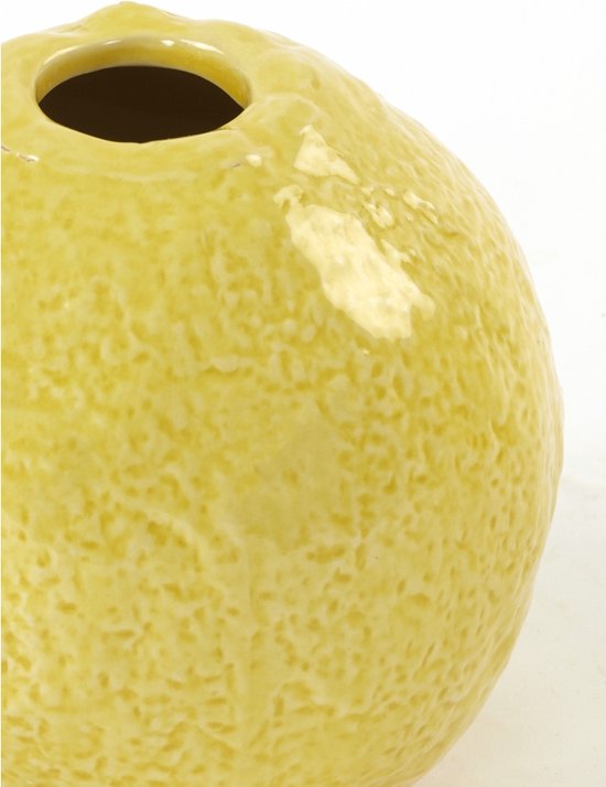 Light & Living vaas Citroen S keramiek Geel 14 x 13 x 14 cm