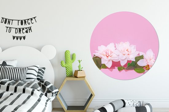 WallCircle - Wall Circle - Wall Circle Indoor - Blossom - Summer - Rose - 120x120 cm - Décoration murale - Peintures Ronds XXL