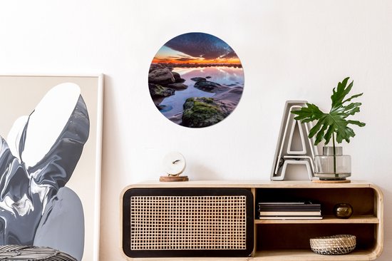 WallCircle - Cercle Mural - Cercle Mural - Rochers - Water - Nature - Aluminium - Dibond - 30x30 cm - Intérieur et Extérieur