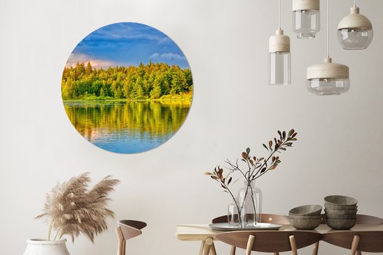 WallCircle - Wall Circle - Wall Circle Indoor - Water - Nature - Forêt - 90x90 cm - Décoration murale - Peintures Ronds