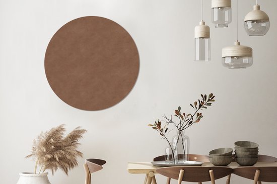 WallCircle - Wall Circle - Wall Circle - Cuir - Marron - Animaux - Aluminium - Dibond - 90x90 cm - Intérieur et Extérieur