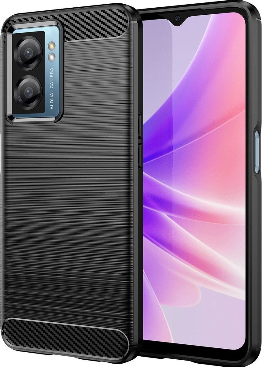 Mobigear Hoesje geschikt voor Realme Narzo 50 5G Telefoonhoesje Flexibel TPU | Mobigear Brushed Slim Backcover | Narzo 50 5G Case | Back Cover - Zwart