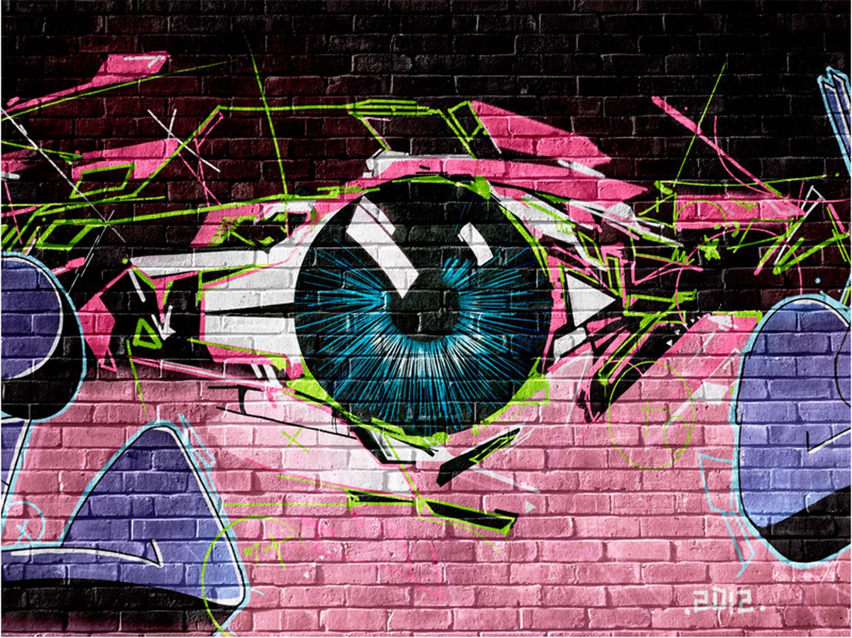 Fotobehang - eye (graffiti).