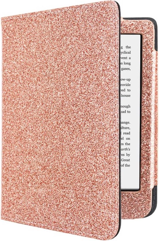 Hoesje Geschikt voor Kobo Clara 2E Sparkle Sleepcover - Book Case Hoes Cover - Roze