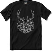 Geometrisch hert - T-Shirt - Heren - Zwart - Maat XXL