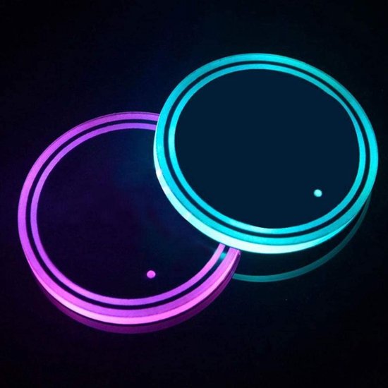 Porte-gobelet - Eclairage porte-gobelet - 2 pièces - LED - Sous-verres de  voiture - 7