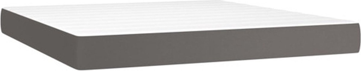 vidaXL - Pocketveringmatras - medium - 180x200x20 - cm - kunstleer - grijs
