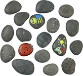 Relaxdays stenen om te beschilderen - platte schilderstenen - hobbystenen - 5-9 cm - 2 kg