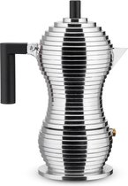 Pulcina espressomachine - gegoten aluminium. Handgreep en knop van PA, zwart. 3 kopjes