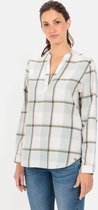 camel active Slip-on blouse met flanellen ruitpatroon - Maat womenswear-M - Kaki