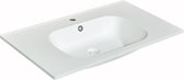 Shower & Design Inbouwwastafel in hars met steenlook - Wit - L80 x B46 cm - OKIWA L 80 cm x H 14.5 cm x D 46 cm