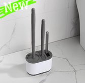 Flexible New Toiletborstel langhandigeDuurzaam Easyclean, met Diatomeeënaarde muur Houder ,Uw Milieuvriendelijke Keuze voor Badkamerreiniging!"