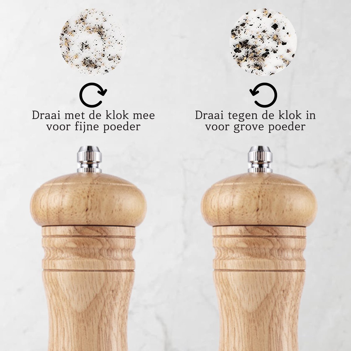 Moulin à Sel Et Poivre Premium Kjøk - Bois D'Acacia Et Acier Inox - Mécanisme Céramique