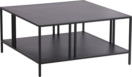 Salontafel Britt van mangohout en zwart metaa