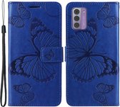 Coverup Vlinders Book Case - Geschikt voor Nokia G42 Hoesje - Blauw