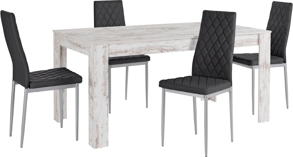 Notio Living Lynn&Brooke-Eetset - 160 cm - Zwart