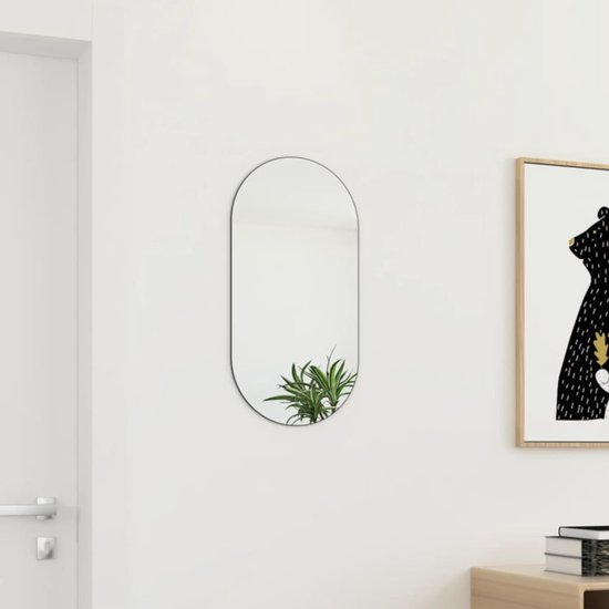 The Living Store Wandspiegel - 60 x 30 cm - Glazen spiegel - Ruimtelijke uitstraling