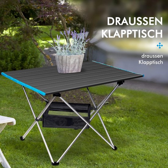 Inklapbare aluminium campingtafel licht met tas - Opvouwbaar en draagbaar - Voor picknick, koken, tuin, wandelen, BBQ camping table van Merkloos — afbeelding 2