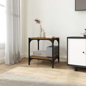 The Living Store Industrieel TV-meubel - 40 x 33 x 41 cm - Gerookt eiken