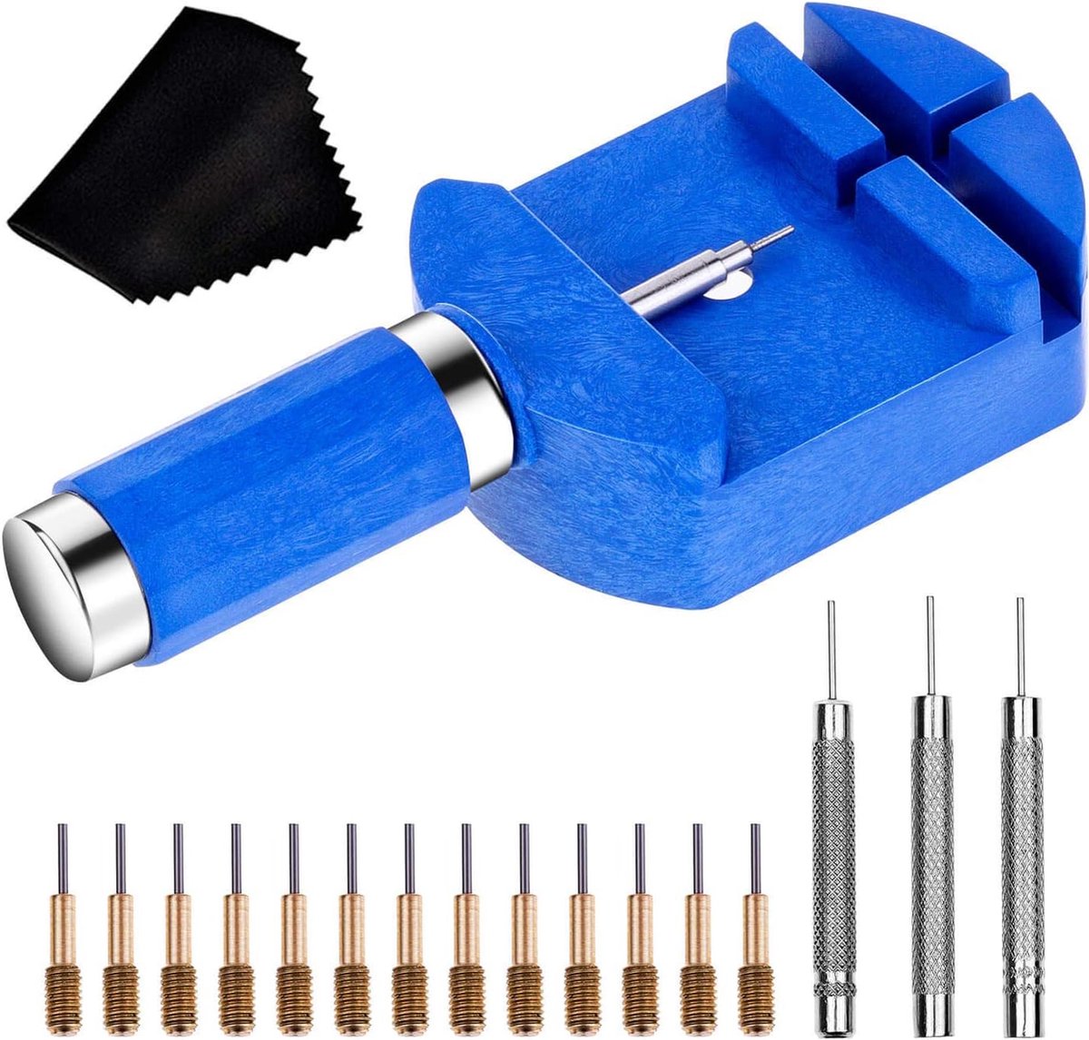 Horlogeband Strap Link Pin Remover Reparatie Tool Kit voor Horlogemakers met 3 Extra Pins voor Horloge Band Link Pin Verwijderen en Horloge Sizing Horlogeband Strap Link Pin Remover Reparatie Tool Kit voor Horlogemakers met 3 Extra Pins voor Horloge Band Link Pin Verwijderen en Horloge Sizing