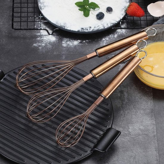 Garde om te koken, 3 stuks roestvrijstalen garde om te mengen, kloppen en roeren, verbeterde versie ballondraadgarde, 20,3 cm 25,4 cm 30,5 cm
