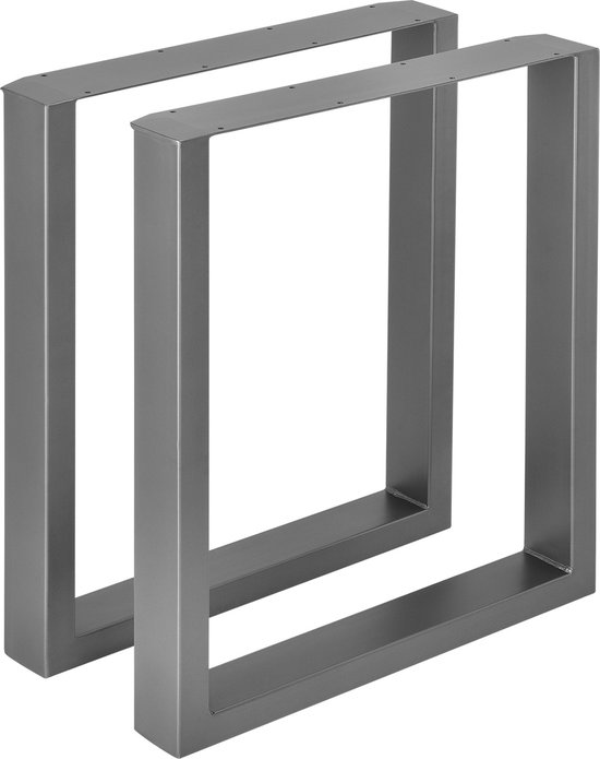 Tafelpoot Earnest - Stalen Onderstel - Set van 2 - U Tafelpoot - 60x72 cm - Metaalgrijs