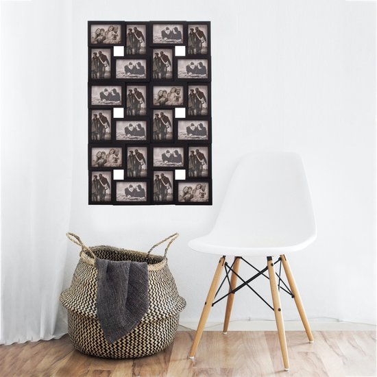 Cadre Photo Springos - 24 Photos - Collage - Portrait/Paysage - 86 x 57 cm - Zwart