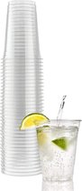 50x plastic bekers 250ml - volledig recyclebaar - transparant / doorzichtig - herbruikbaar - bierglazen / limonadeglazen - kunststof beker - drinkbeker (kinderen)