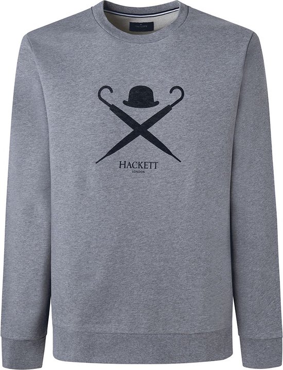 HACKETT Sweat-shirt à grand logo pour hommes - Gris clair chiné - XL | bol.