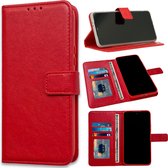 Casemania Hoesje Geschikt voor Apple iPhone 15 Pro Max Rood - Portemonnee Book Case - Kaarthouder & Magneetlipje