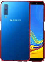 Coque Arrière Magnétique pour Samsung Galaxy A7 2018 Rouge - Transparente