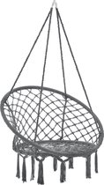 Katoenen Hangstoel Olga - Max 100 kg - Donkergrijs - Geschikt voor binnen en buiten - Stijlvolle uitstraling