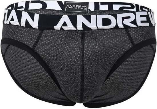 Andrew Christian Active Sports Brief Charcoal - MAAT S - Heren Ondergoed - Slip voor Man - Mannen Slip
