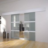 The Living Store Dubbele glazen schuifdeur - 205 x 75 cm - Lichtdoorlatend - Stijlvol en plaatsbesparend - Inclusief bevestigingsmaterialen