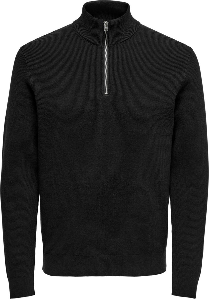 ONLY & SONS ONSPHIL REG 12 STRUC HALF ZIP KNIT NOOS Heren Trui - Maat S