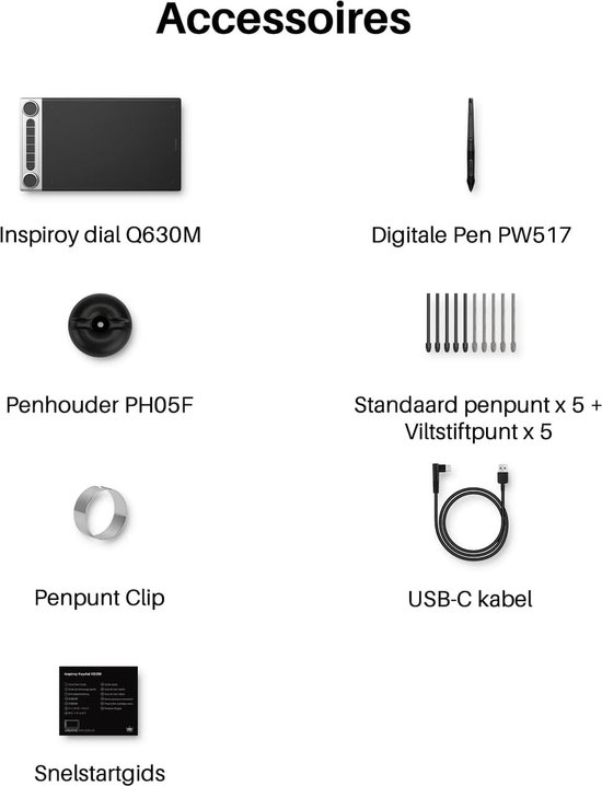 HUION Inspiroy Keydial KD200 Tablette Graphique Bluetooth 5.0