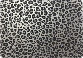 1x Placemats/onderleggers zilveren panterprint 30 x 45 cm - Tafel dekken - Hippe tafeldecoratie
