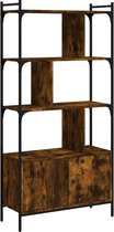 vidaXL - Boekenkast - met - deuren - 76,5x30x154,5 - cm - hout - gerookt - eikenkleur