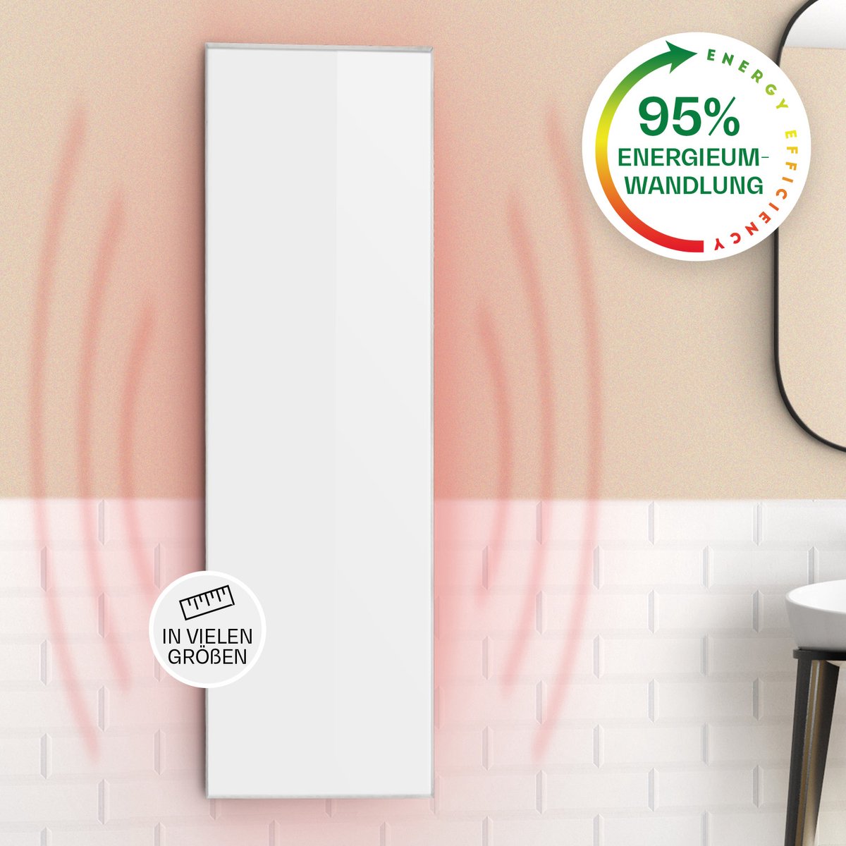 Klarstein infraroodverwarming met thermostaat, 300W elektrische verwarming, wandgemonteerde infraroodverwarming, IR met raamdetectie, platte radiator voor vochtige ruimtes, energiezuinige elektrische wandverwarming