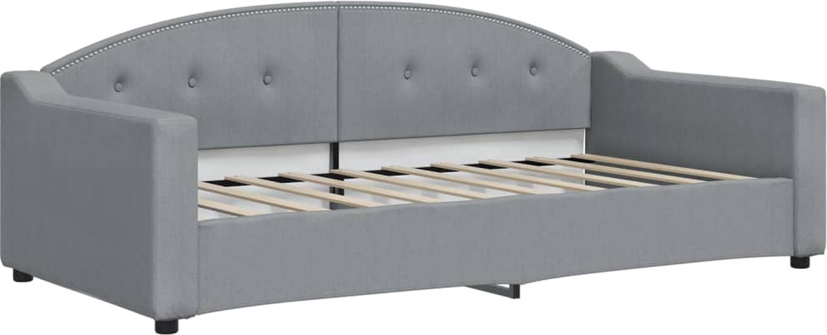 vidaXL Slaapbank - 90x190 - cm - stof - lichtgrijs