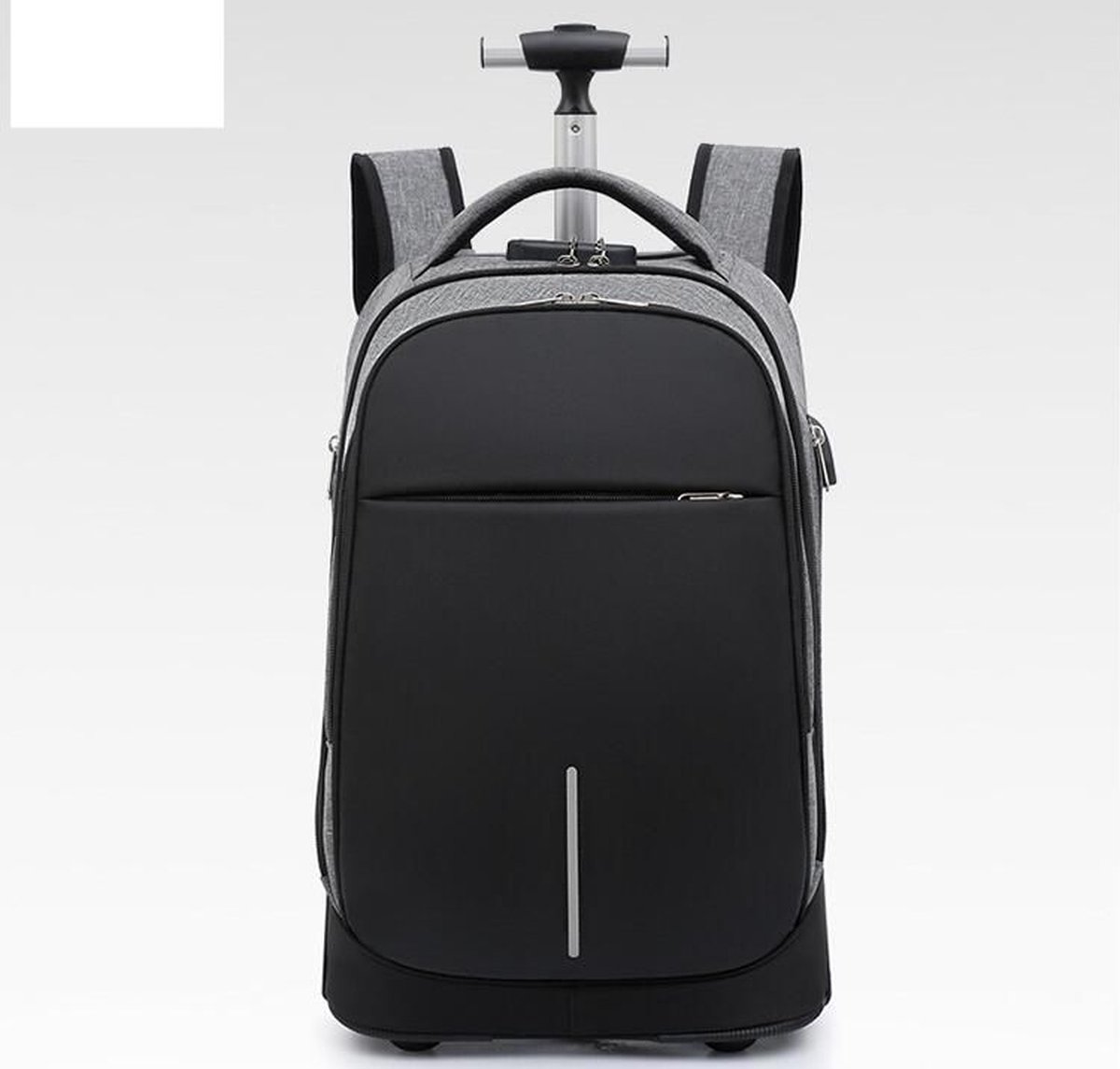 CL CHLIN® Grijs - Trolley antidiefstal Rugtas voor Tiener jongen en meisjes. ideaal voor brugklassers die zware boeken - waterdichte rugzak, schooltas - Ruim en Georganiseerde Rugzak - schooltas - schoolrugzak - Tas met wielen en slot.