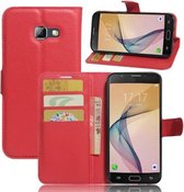 LuxeBass Hoesje geschikt voor Huawei Y7 (2017) - Bookcase Rood - portemonnee hoesje gsm hoesje - telefoonhoes - telefoonhoesjes