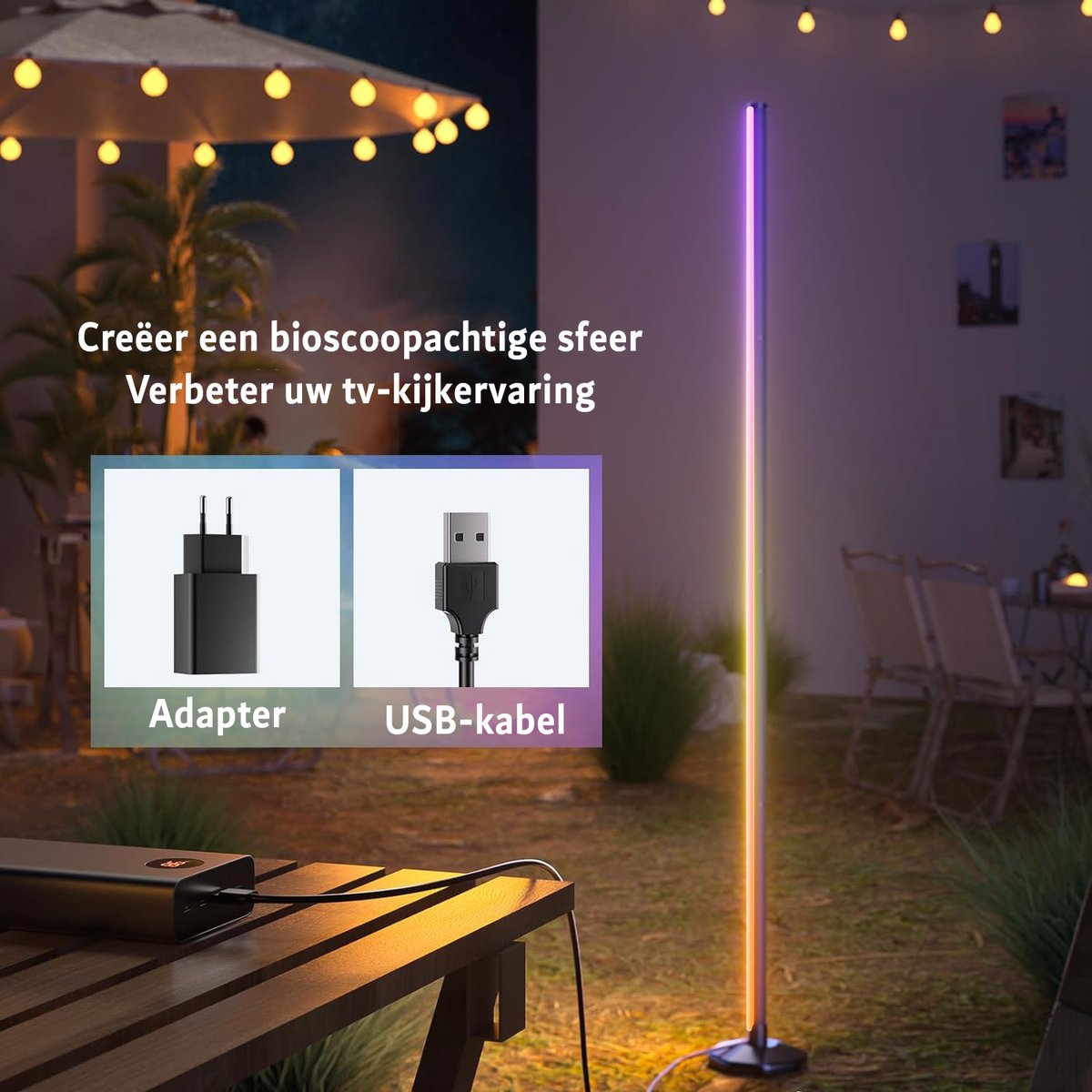 Hoeklamp - Hoeklamp led - Afstandsbediening - App-Bediening - Slaapkamer - Woonkamer