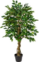 Kopu® Kunstplant Ficus 125 cm in pot met Natuurstam