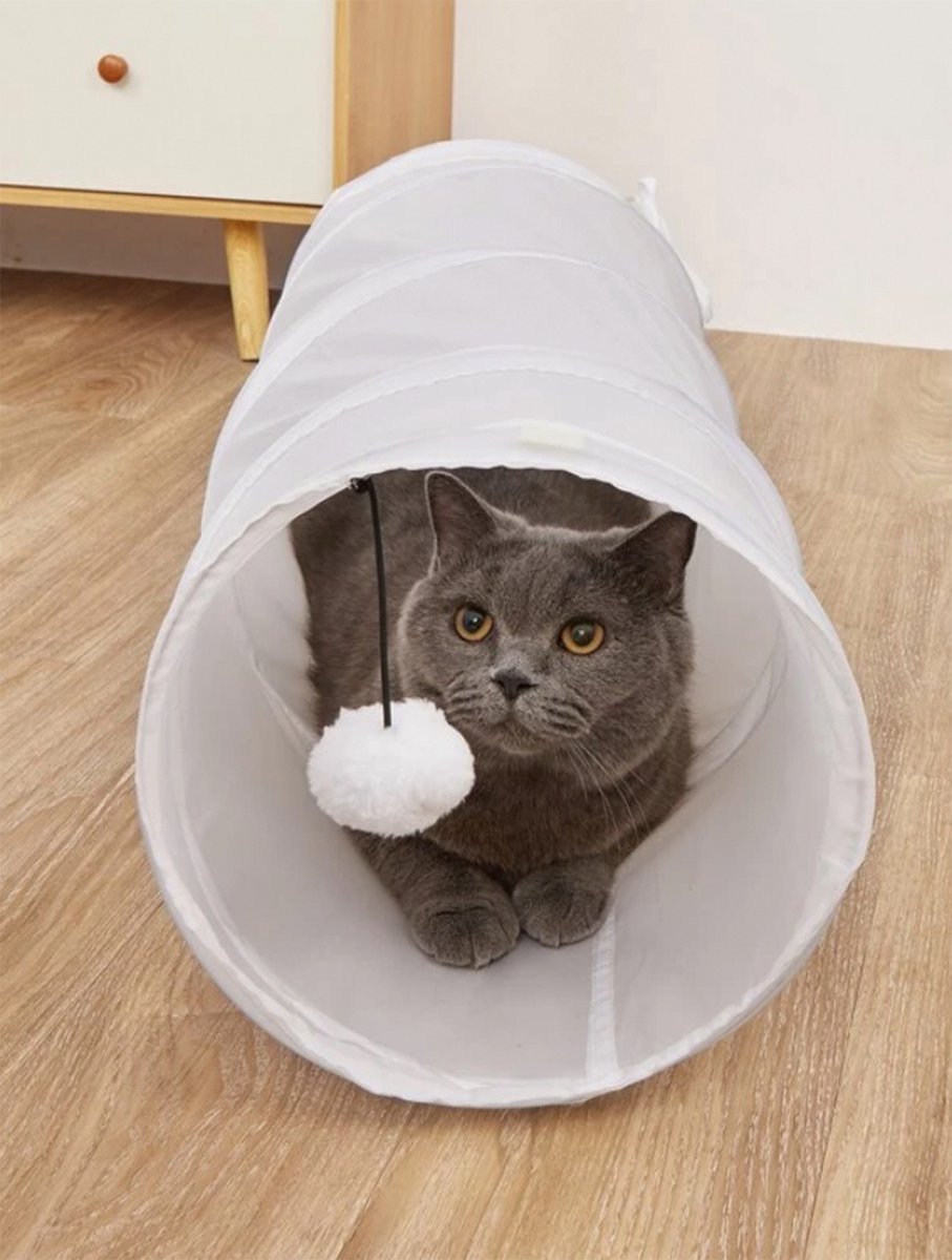 DSXC Kattentunnel van vilt, kattenspeelgoed, kattenbed, kattennest van vilt, rond ontwerp