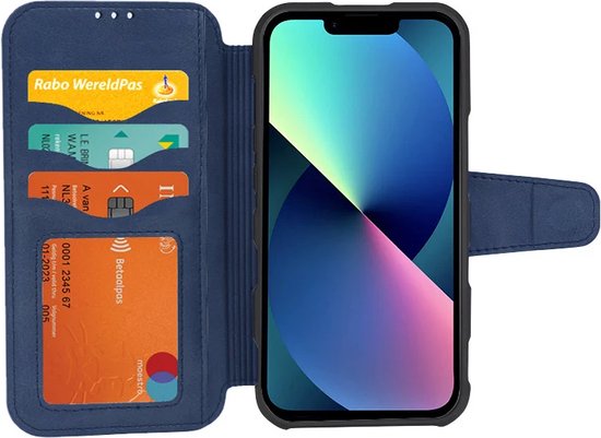 iPhone 14 Pro Max hoesje leer bookcase Magsafe (blauw