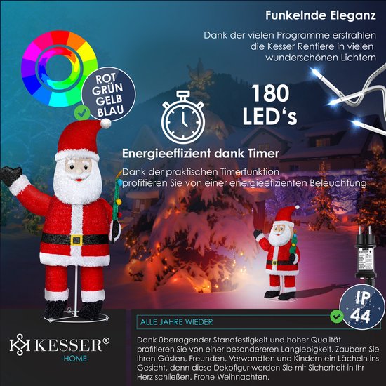 Guirlande lumineuse Intérieur 10 LED et 10 Clips Père Noël pour accrocher  vos photos